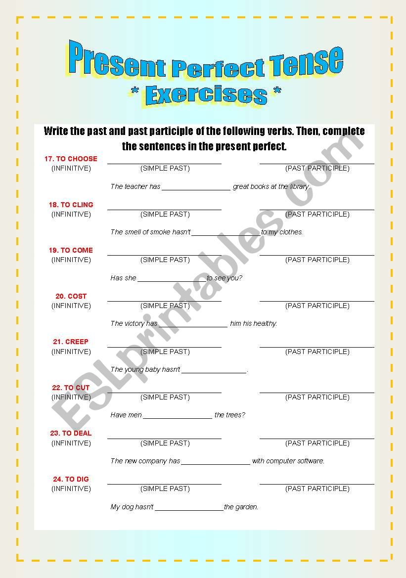 Exercises - Verbs & Present Perfect [2-8]